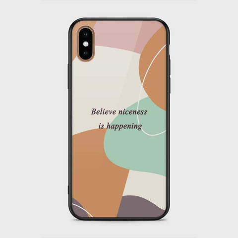 iPhone XS Max Cover - Happy Series - HQ Ultra Shine Premium Infinity Glass Soft Silicon Borders Case