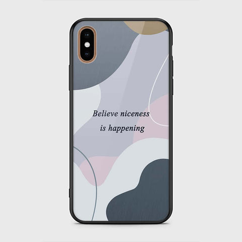 iPhone XS Max Cover - Happy Series - HQ Ultra Shine Premium Infinity Glass Soft Silicon Borders Case
