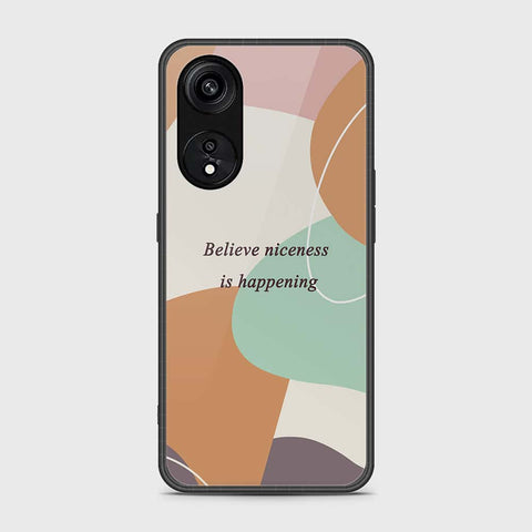 Oppo A1 Pro  Cover- Happy Series - HQ Ultra Shine Premium Infinity Glass Soft Silicon Borders Case