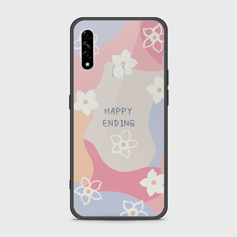 Oppo A8 Cover- Happy Series - HQ Ultra Shine Premium Infinity Glass Soft Silicon Borders Case