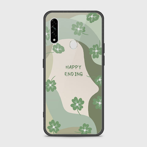 Oppo A8 Cover- Happy Series - HQ Ultra Shine Premium Infinity Glass Soft Silicon Borders Case