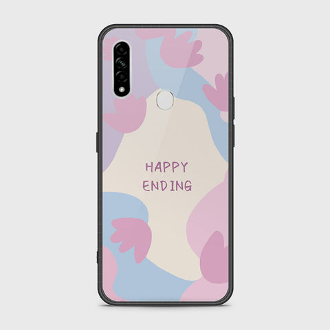 Oppo A8 Cover- Happy Series - HQ Ultra Shine Premium Infinity Glass Soft Silicon Borders Case