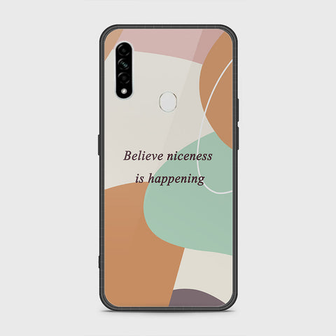 Oppo A8 Cover- Happy Series - HQ Ultra Shine Premium Infinity Glass Soft Silicon Borders Case