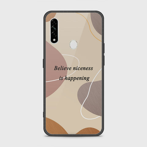 Oppo A8 Cover- Happy Series - HQ Ultra Shine Premium Infinity Glass Soft Silicon Borders Case