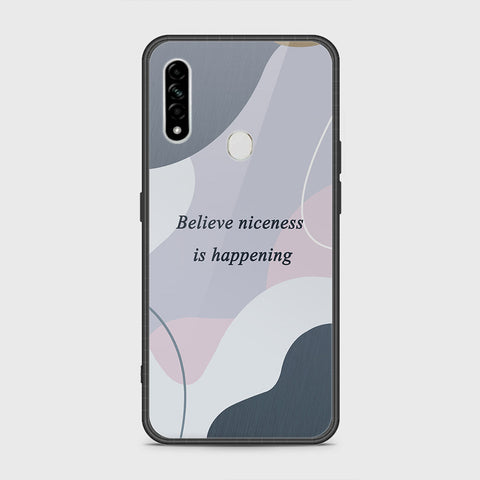 Oppo A8 Cover- Happy Series - HQ Ultra Shine Premium Infinity Glass Soft Silicon Borders Case