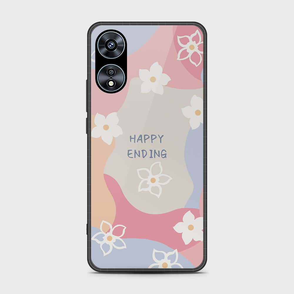 Oppo A58 4G Cover- Happy Series - HQ Ultra Shine Premium Infinity Glass Soft Silicon Borders Case