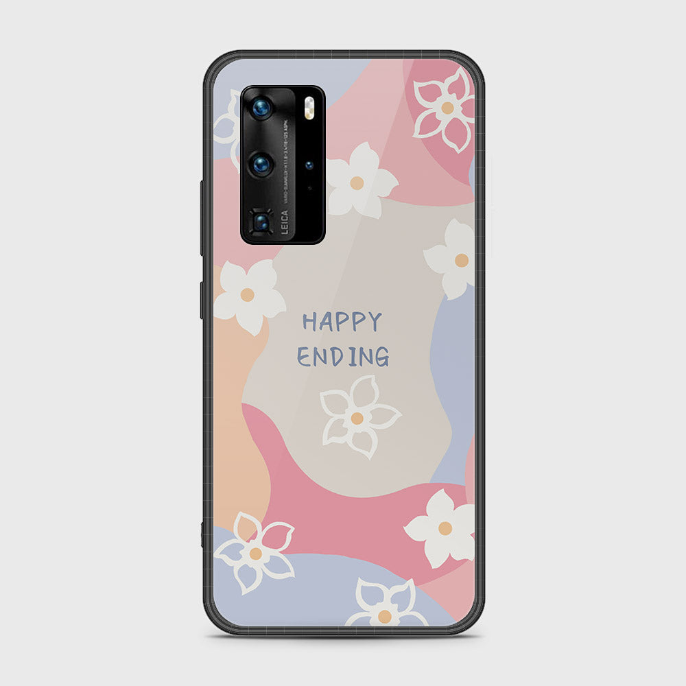 Huawei P40 Pro Cover- Happy Series - HQ Ultra Shine Premium Infinity Glass Soft Silicon Borders Case