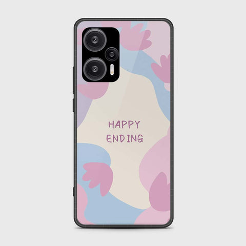 Xiaomi Redmi Note 12 Turbo  Cover- Happy Series - HQ Ultra Shine Premium Infinity Glass Soft Silicon Borders Case