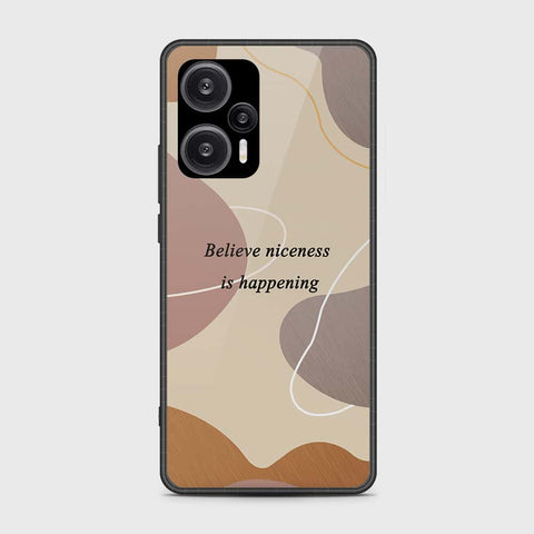 Xiaomi Redmi Note 12 Turbo  Cover- Happy Series - HQ Ultra Shine Premium Infinity Glass Soft Silicon Borders Case