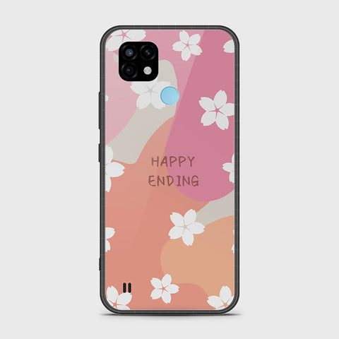 Realme C21 Cover- Happy Series - HQ Ultra Shine Premium Infinity Glass Soft Silicon Borders Case