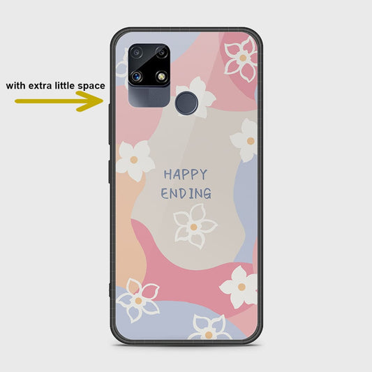 Realme C25 Cover- Happy Series - HQ Ultra Shine Premium Infinity Glass Soft Silicon Borders Case