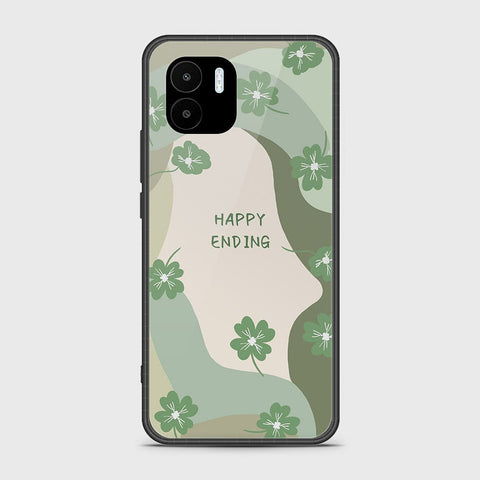 Xiaomi Redmi A1 Cover - Happy Series - HQ Ultra Shine Premium Infinity Glass Soft Silicon Borders Case