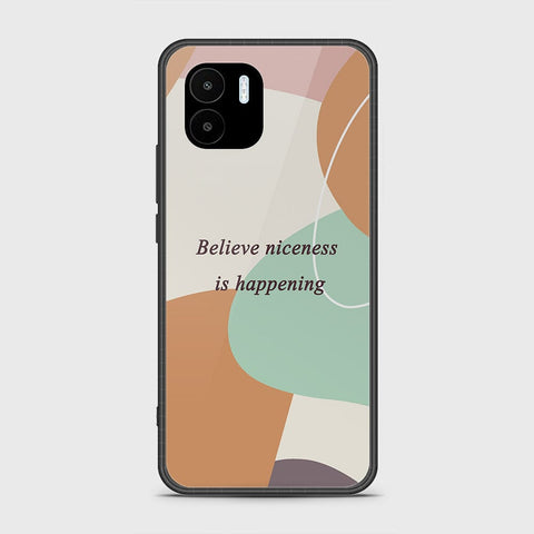 Xiaomi Redmi A1 Cover - Happy Series - HQ Ultra Shine Premium Infinity Glass Soft Silicon Borders Case