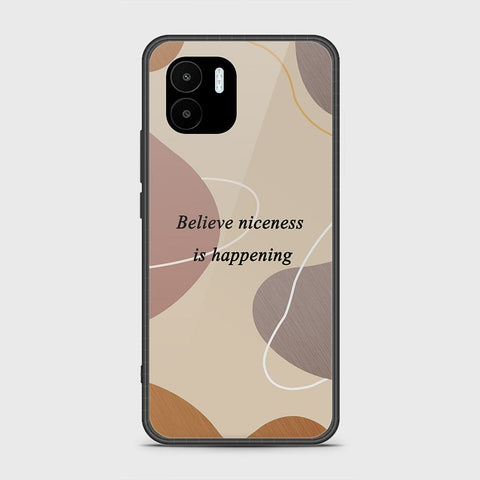 Xiaomi Redmi A1 Cover - Happy Series - HQ Ultra Shine Premium Infinity Glass Soft Silicon Borders Case