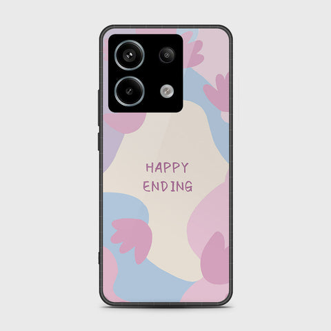 Xiaomi Redmi Note 13 Cover- Happy Series - HQ Ultra Shine Premium Infinity Glass Soft Silicon Borders Case