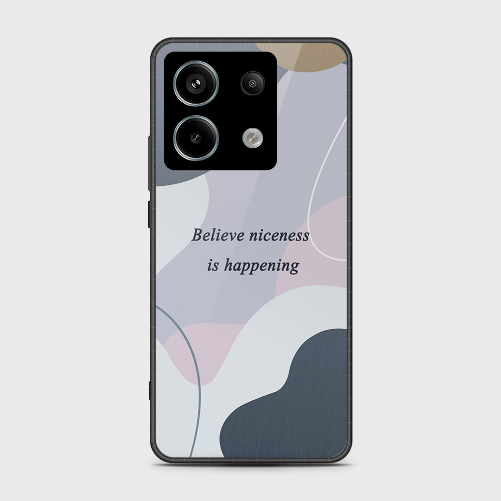 Xiaomi Redmi Note 13 Cover- Happy Series - HQ Ultra Shine Premium Infinity Glass Soft Silicon Borders Case (Fast Delivery)