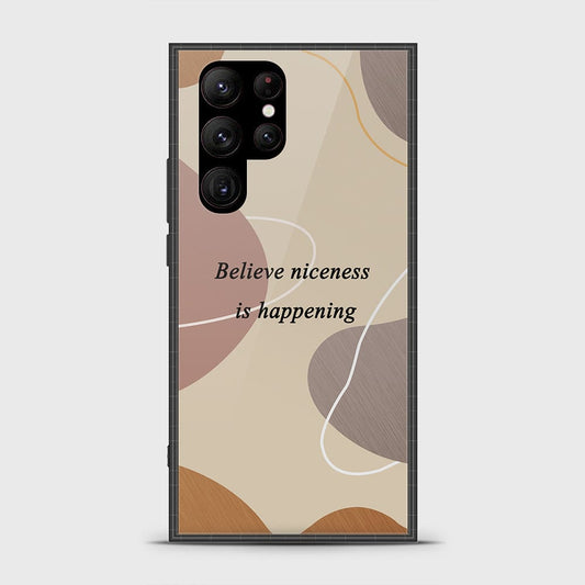 Samsung Galaxy S23 Ultra 5G Cover - Happy Series - HQ Ultra Shine Premium Infinity Glass Soft Silicon Borders Case (Fast Delivery)