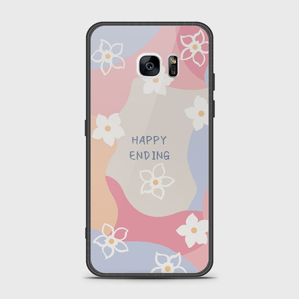 Samsung Galaxy S7 Edge Cover- Happy Series - HQ Ultra Shine Premium Infinity Glass Soft Silicon Borders Case