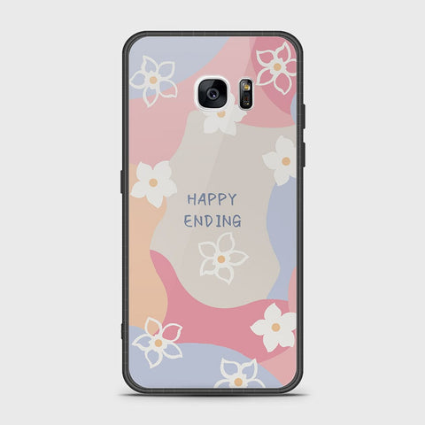 Samsung Galaxy S7 Edge Cover- Happy Series - HQ Ultra Shine Premium Infinity Glass Soft Silicon Borders Case