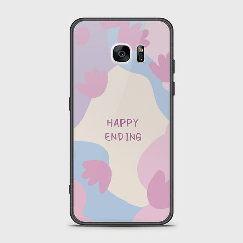 Samsung Galaxy S7 Edge Cover- Happy Series - HQ Ultra Shine Premium Infinity Glass Soft Silicon Borders Case