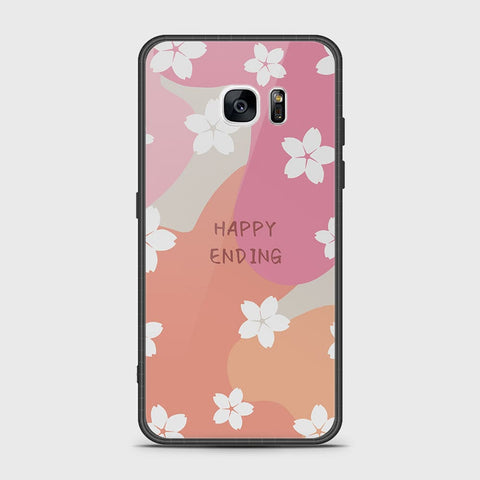 Samsung Galaxy S7 Edge Cover- Happy Series - HQ Ultra Shine Premium Infinity Glass Soft Silicon Borders Case