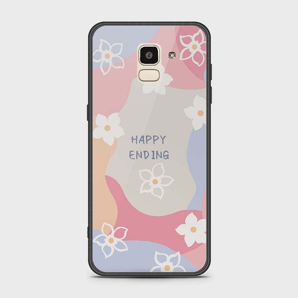 Samsung Galaxy J6 2018 Cover - Happy Series - HQ Ultra Shine Premium Infinity Glass Soft Silicon Borders Case