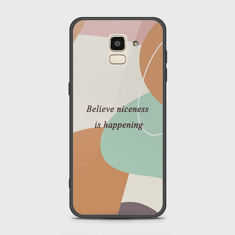 Samsung Galaxy J6 2018 Cover - Happy Series - HQ Ultra Shine Premium Infinity Glass Soft Silicon Borders Case