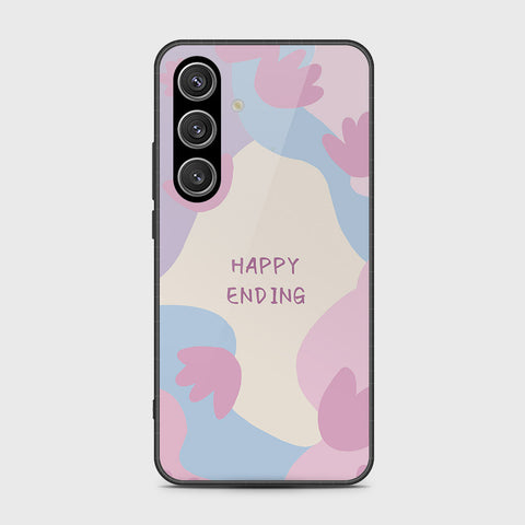 Samsung Galaxy S24 Cover- Happy Series - HQ Ultra Shine Premium Infinity Glass Soft Silicon Borders Case