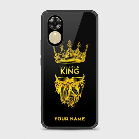 Oppo A17k Cover- Gold Series - HQ Ultra Shine Premium Infinity Glass Soft Silicon Borders Case