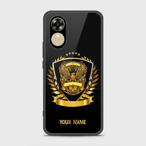 Oppo A17k Cover- Gold Series - HQ Ultra Shine Premium Infinity Glass Soft Silicon Borders Case