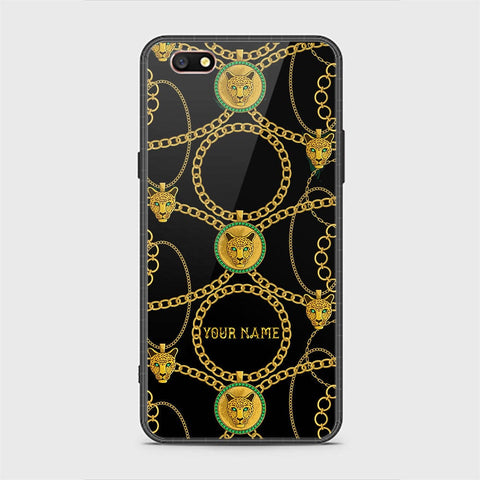 Oppo A77 Cover - Gold Series - HQ Ultra Shine Premium Infinity Glass Soft Silicon Borders Case