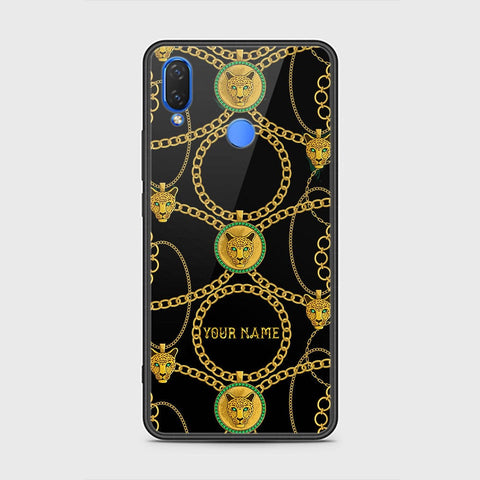 Huawei Y9 2019 Cover - Gold Series - HQ Ultra Shine Premium Infinity Glass Soft Silicon Borders Case