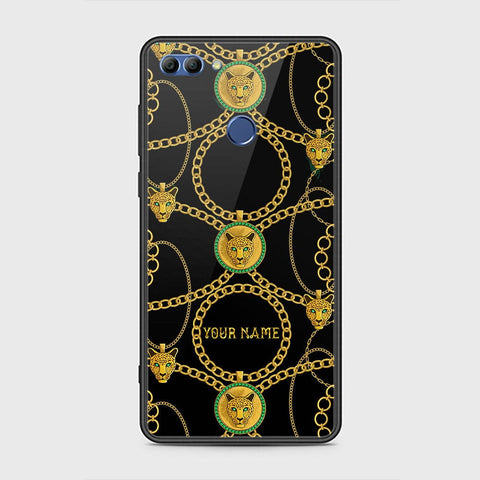 Huawei Y9 2018 Cover - Gold Series - HQ Ultra Shine Premium Infinity Glass Soft Silicon Borders Case