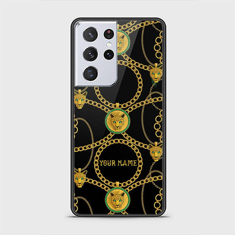 Samsung Galaxy S21 Ultra 5G Cover - Gold Series - HQ Ultra Shine Premium Infinity Glass Soft Silicon Borders Case