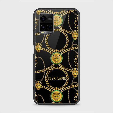 Vivo Y21 Cover - Gold Series - D227 - HQ Ultra Shine Premium Infinity Glass Soft Silicon Borders Case ( Fast Delivery )