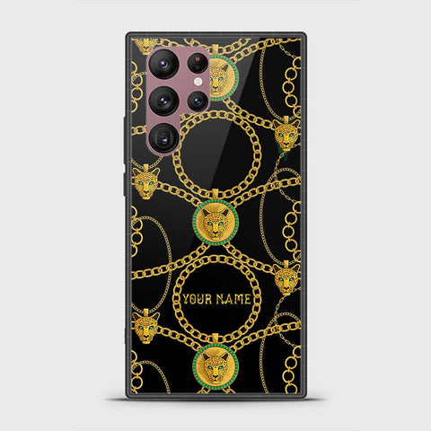 Samsung Galaxy S22 Ultra 5G Cover - Gold Series - HQ Ultra Shine Premium Infinity Glass Soft Silicon Borders Case