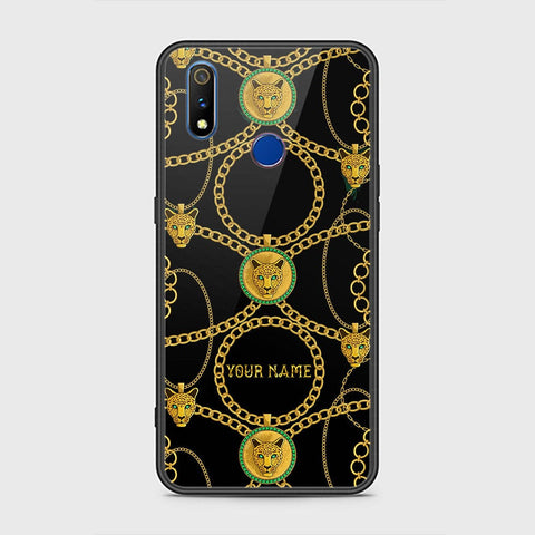 Realme 3 Cover - Gold Series - HQ Ultra Shine Premium Infinity Glass Soft Silicon Borders Case