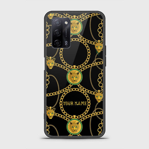 Oppo A55 4G Cover - Gold Series - HQ Ultra Shine Premium Infinity Glass Soft Silicon Borders Case