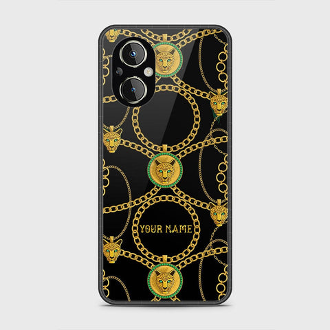 Oppo Reno 8z 5G Cover - Gold Series - HQ Ultra Shine Premium Infinity Glass Soft Silicon Borders Case