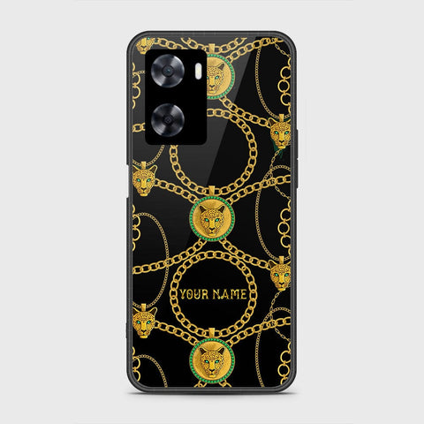 Oppo A57s Cover - Gold Series - HQ Ultra Shine Premium Infinity Glass Soft Silicon Borders Case