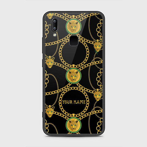 Vivo V9 Cover - Gold Series - HQ Ultra Shine Premium Infinity Glass Soft Silicon Borders Case