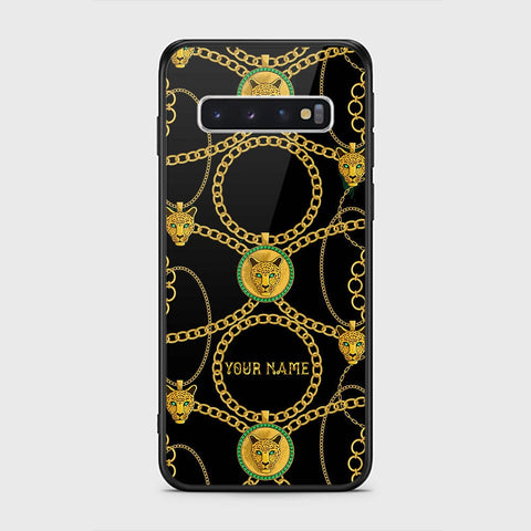 Samsung Galaxy S10 Cover - Gold Series - HQ Ultra Shine Premium Infinity Glass Soft Silicon Borders Case