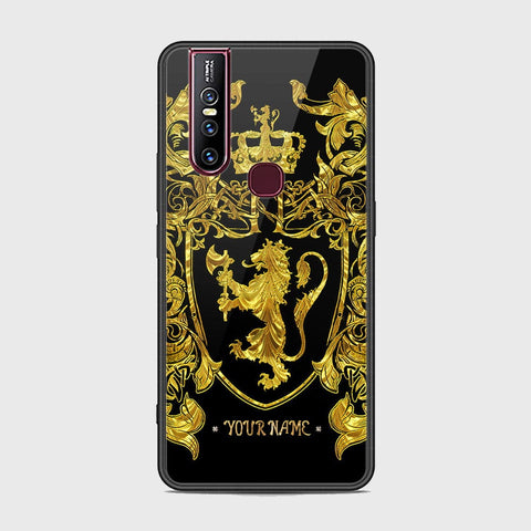 Vivo V15 Cover - Gold Series - HQ Ultra Shine Premium Infinity Glass Soft Silicon Borders Case