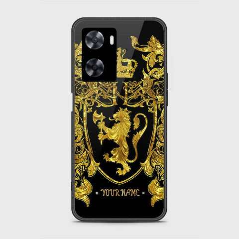 Oppo A57 4G 2022 Cover - Gold Series - HQ Ultra Shine Premium Infinity Glass Soft Silicon Borders Case