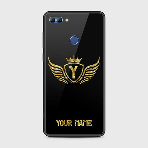 Huawei Y9 2018 Cover - Gold Series - HQ Ultra Shine Premium Infinity Glass Soft Silicon Borders Case