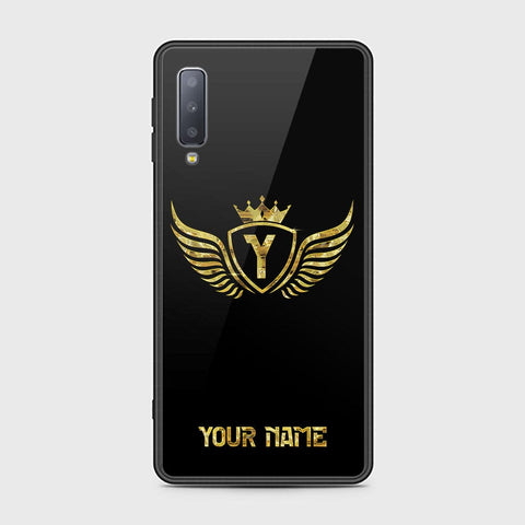 Samsung Galaxy A7 2018 Cover - Gold Series - HQ Ultra Shine Premium Infinity Glass Soft Silicon Borders Case