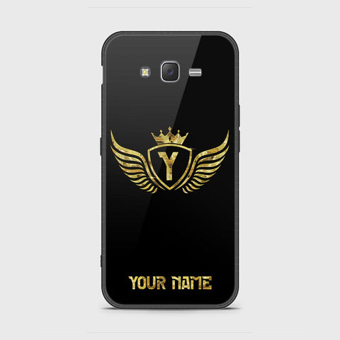 Samsung Galaxy J7 2015 Cover - Gold Series - HQ Ultra Shine Premium Infinity Glass Soft Silicon Borders Case