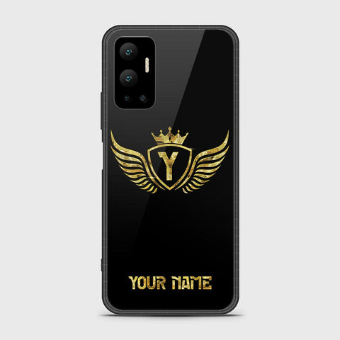 Infinix Hot 12 Cover - Gold Series - HQ Ultra Shine Premium Infinity Glass Soft Silicon Borders Case