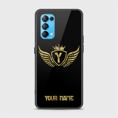 Oppo Reno 5 5G Cover - Gold Series - HQ Ultra Shine Premium Infinity Glass Soft Silicon Borders Case