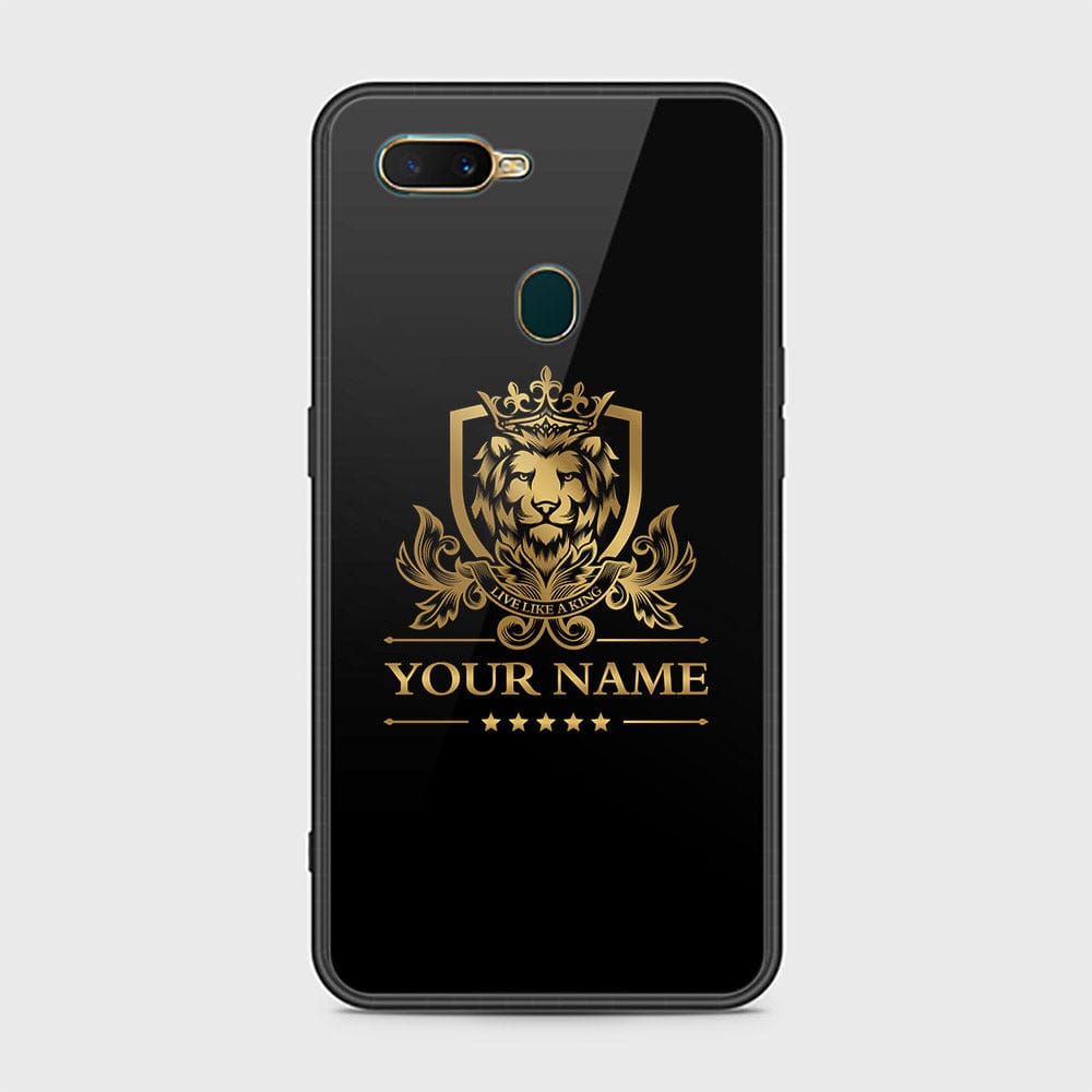 Oppo A7 Cover - Gold Series - HQ Ultra Shine Premium Infinity Glass Soft Silicon Borders Case